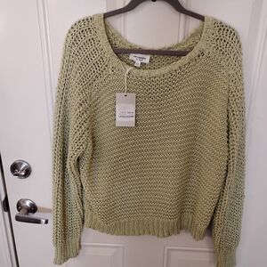 EE:Some Los Angeles Open Knit Crochet Sweater In A Gorgeous Pistachio,Sage Color